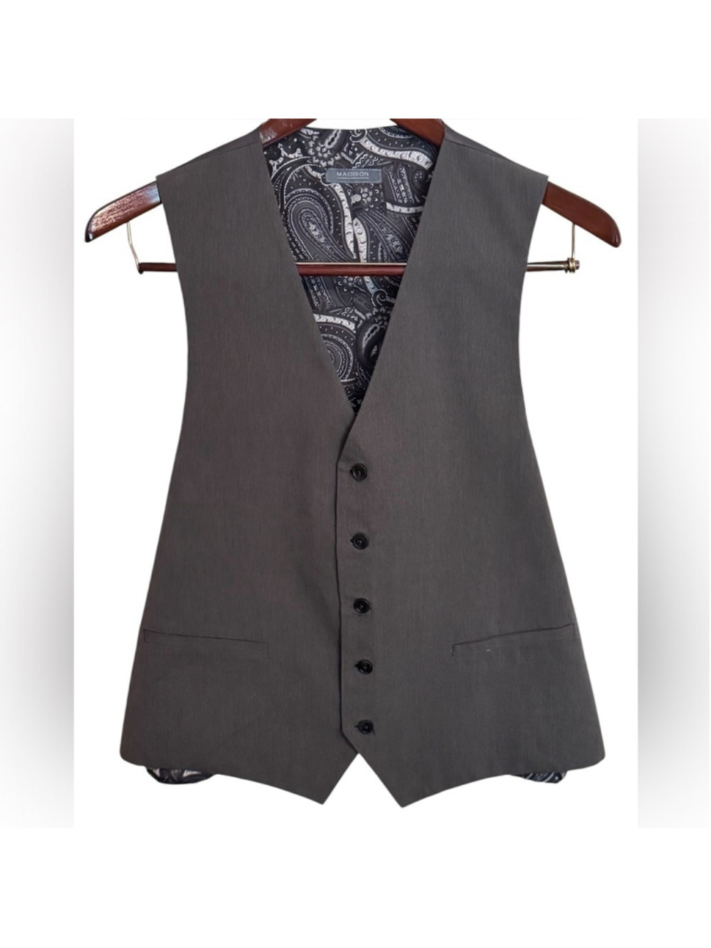 Madison Classic Charcoal Gray Men's Formal Vest XL